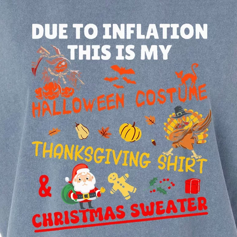 Due To Inflation This Is My Funny Xmas Christmas Garment-Dyed Women's Muscle Tee