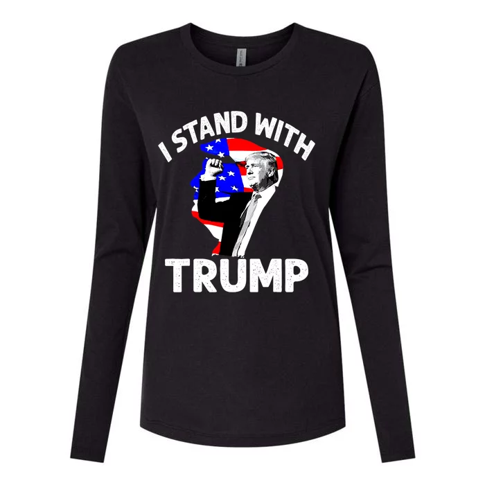 Donald Trump Indicted I Stand With Trump Support Trump For Trump Lovers Womens Cotton Relaxed Long Sleeve T-Shirt