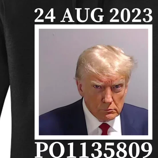 Trump 2024 Mugshot Trump Inmate P01135809 Women's Pullover Hoodie