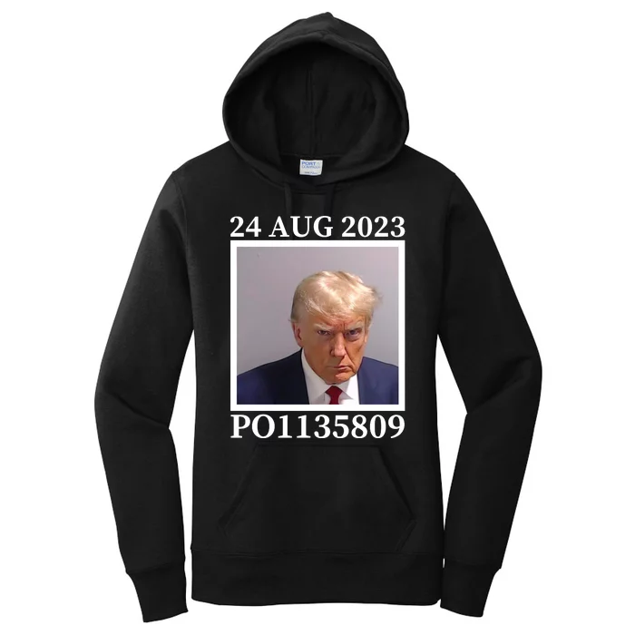 Trump 2024 Mugshot Trump Inmate P01135809 Women's Pullover Hoodie