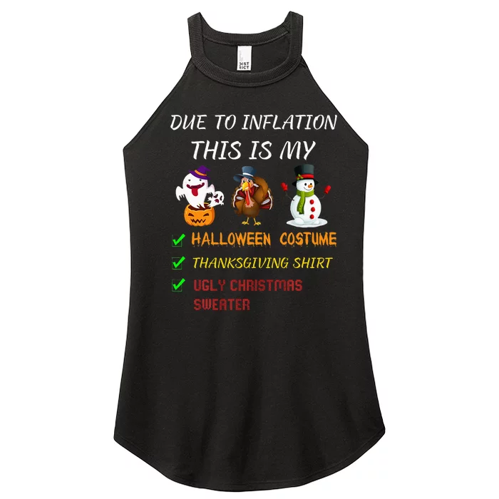 Due To Inflation This Is My Halloween Thanksgiving Christmas Women’s Perfect Tri Rocker Tank