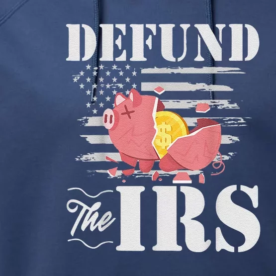 Defund The IRS Funny Freedom Patriotic Political Protest Performance Fleece Hoodie