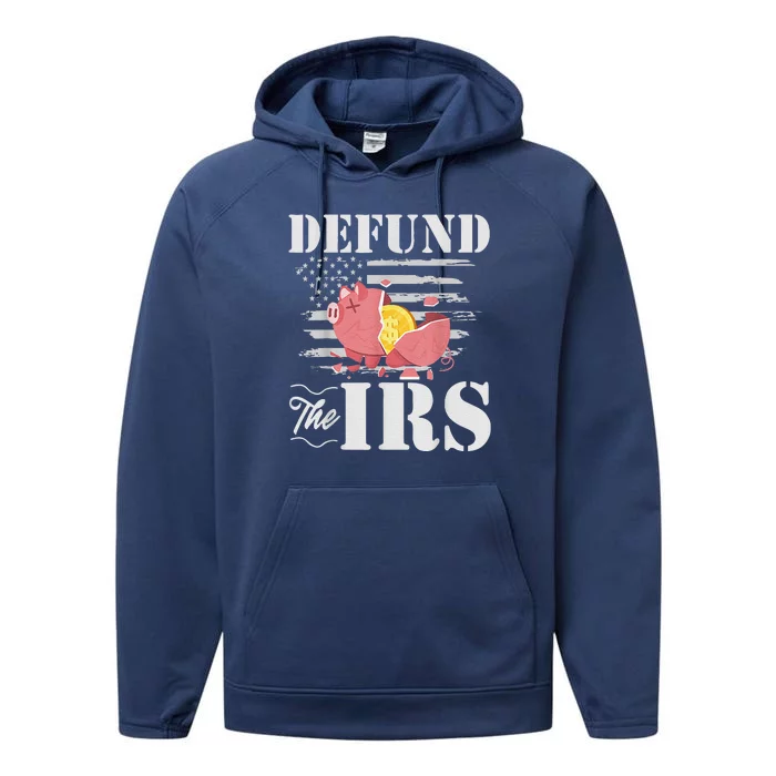 Defund The IRS Funny Freedom Patriotic Political Protest Performance Fleece Hoodie