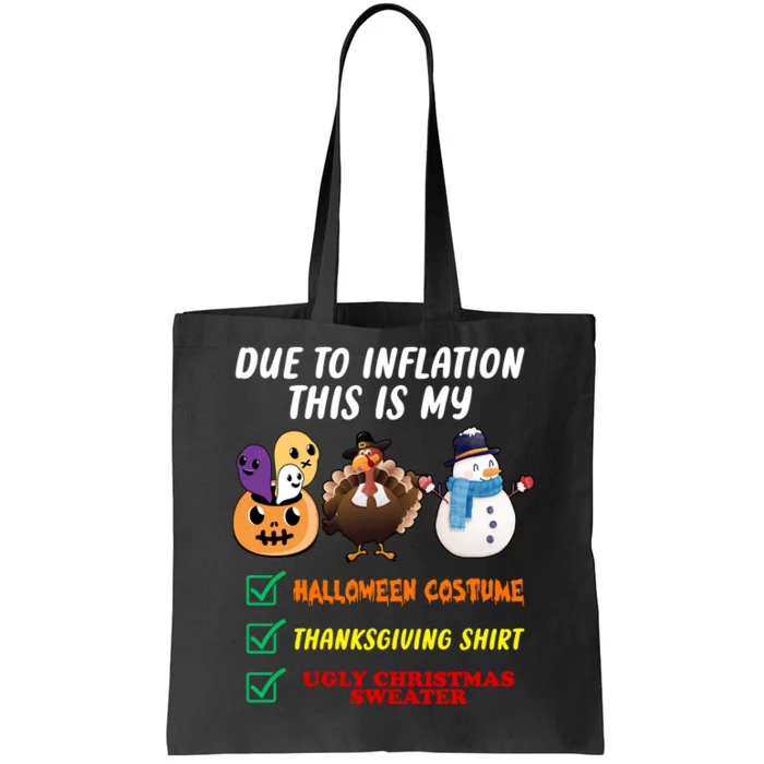 Due To Inflation This Is My Halloween Costume Thanksgiving Christmas Tote Bag