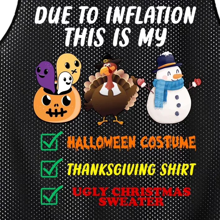 Due To Inflation This Is My Halloween Costume Thanksgiving Christmas Mesh Reversible Basketball Jersey Tank