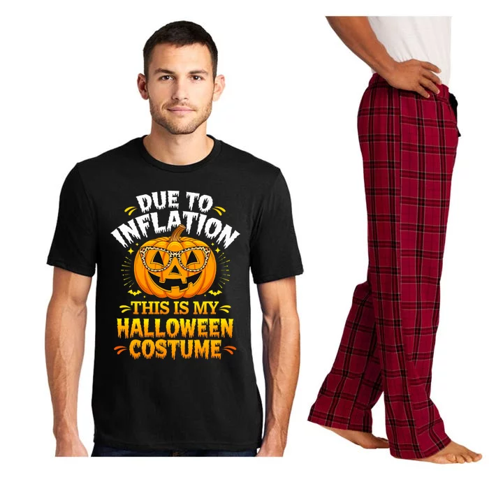 Due To Inflation This Is My Halloween Custome Pumpkin Funny Pajama Set