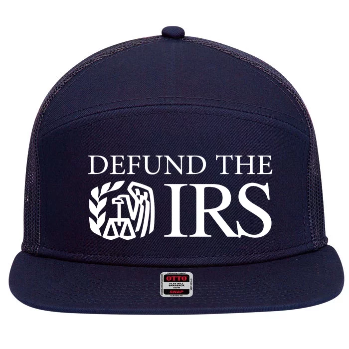 Defund The IRS 7 Panel Mesh Trucker Snapback Hat