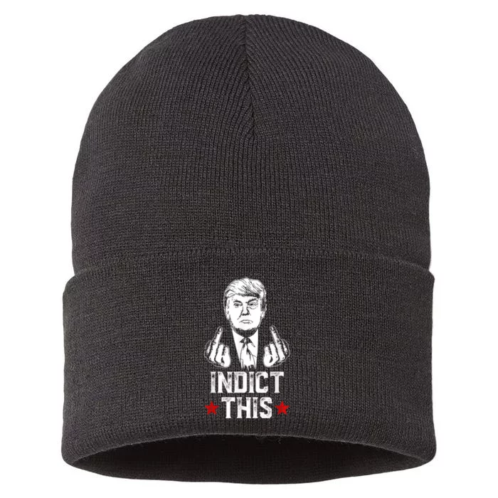 Donald Trump Indict This Political Arrest For Republican Sustainable Knit Beanie