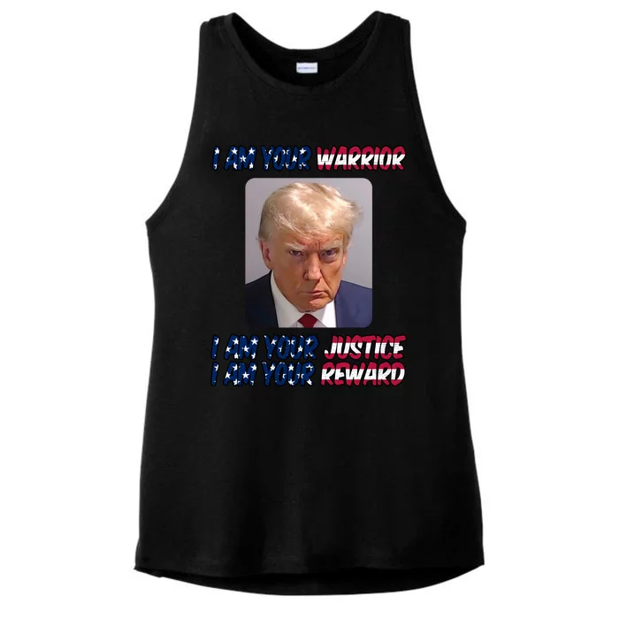 Donald Trump I Am Your Warrior I Am Your Justice I Am Your Reward Ladies Tri-Blend Wicking Tank