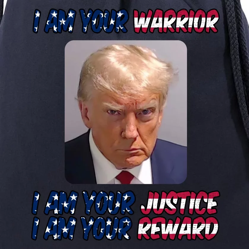 Donald Trump I Am Your Warrior I Am Your Justice I Am Your Reward Drawstring Bag