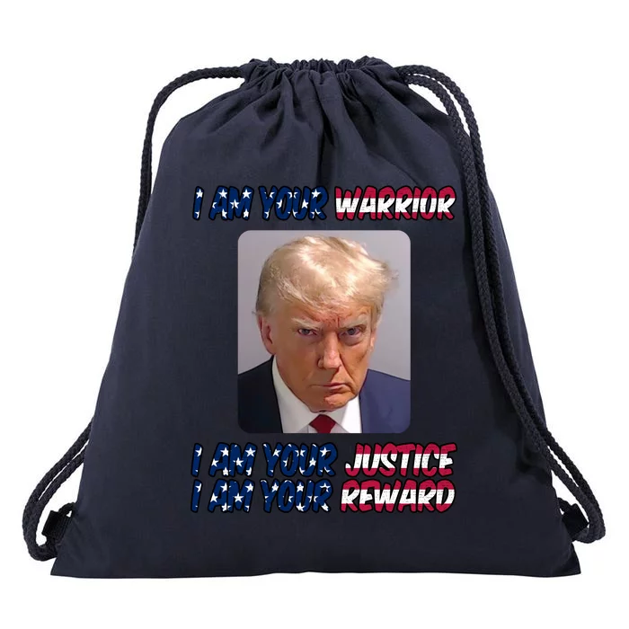 Donald Trump I Am Your Warrior I Am Your Justice I Am Your Reward Drawstring Bag