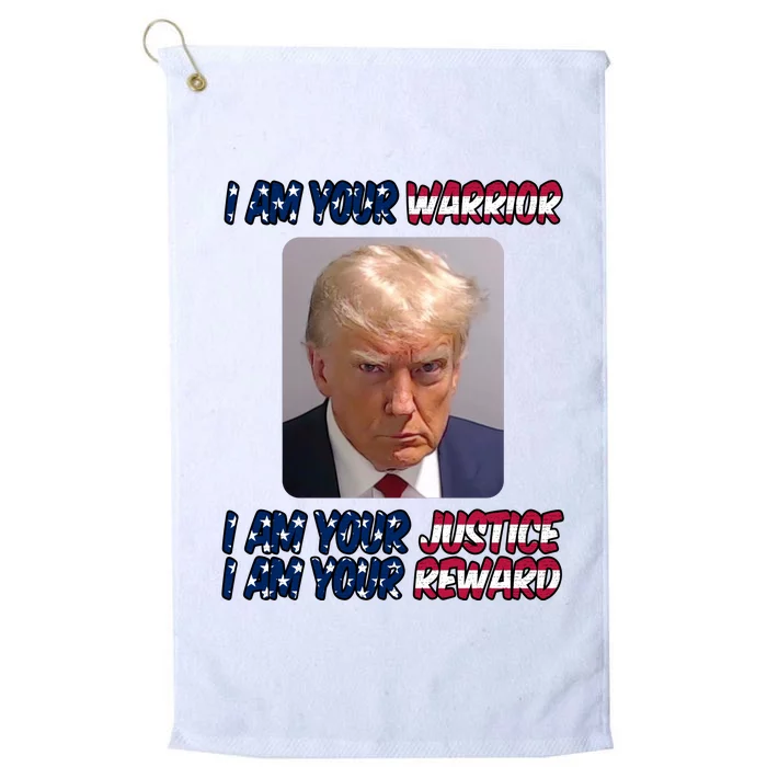 Donald Trump I Am Your Warrior I Am Your Justice I Am Your Reward Platinum Collection Golf Towel