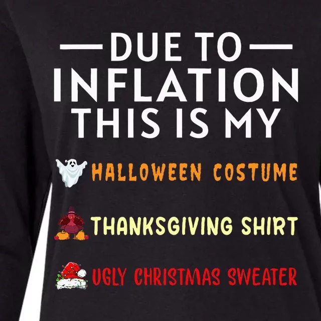 Due To Inflation This Is My Funny Halloween Costume Womens Cotton Relaxed Long Sleeve T-Shirt