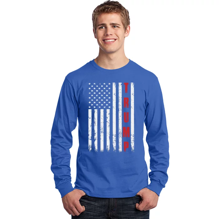 Donald Trump Is My President 4th Of July Usa Trump Flag Gift Long Sleeve Shirt