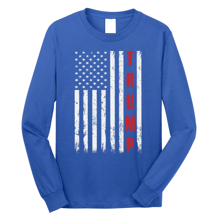 Donald Trump Is My President 4th Of July Usa Trump Flag Gift Long Sleeve Shirt