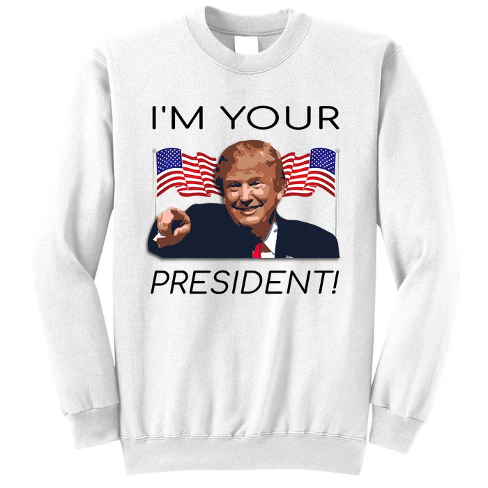 Donald Trump Im Your President America First Flag Sweatshirt