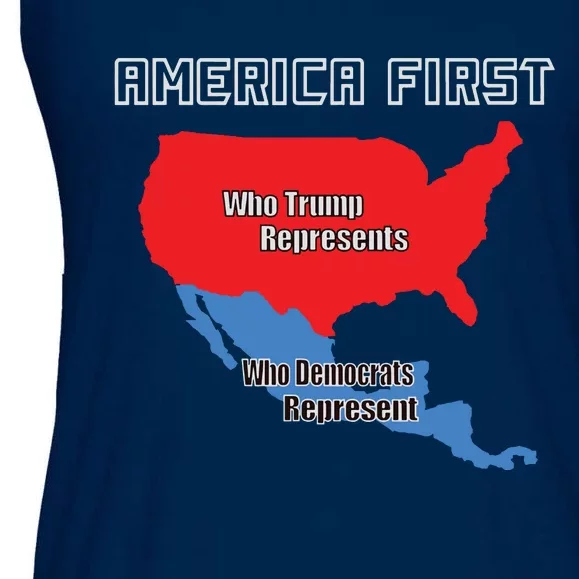 Donald Trump Illegal Build The Wall America First Ladies Essential Flowy Tank