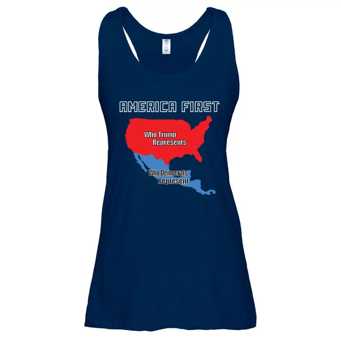 Donald Trump Illegal Build The Wall America First Ladies Essential Flowy Tank