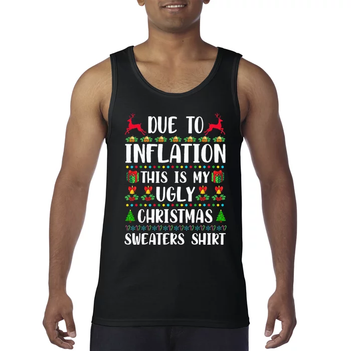 Due to Inflation Ugly Christmas Sweaters Family Matching Tank Top