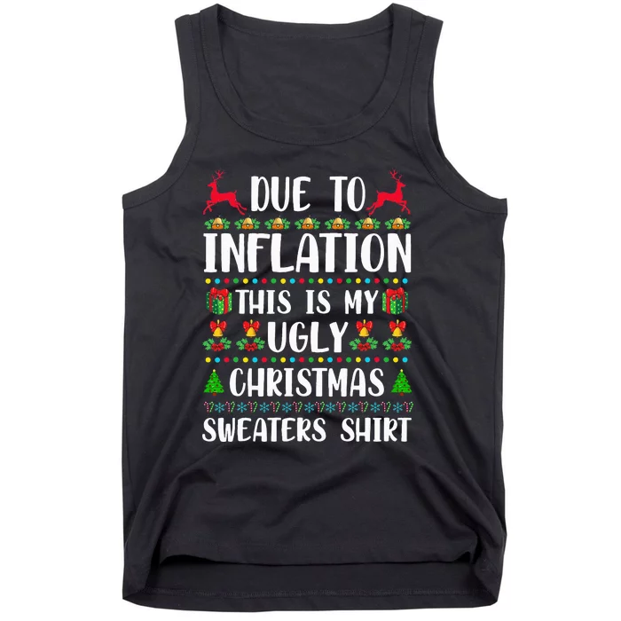 Due to Inflation Ugly Christmas Sweaters Family Matching Tank Top