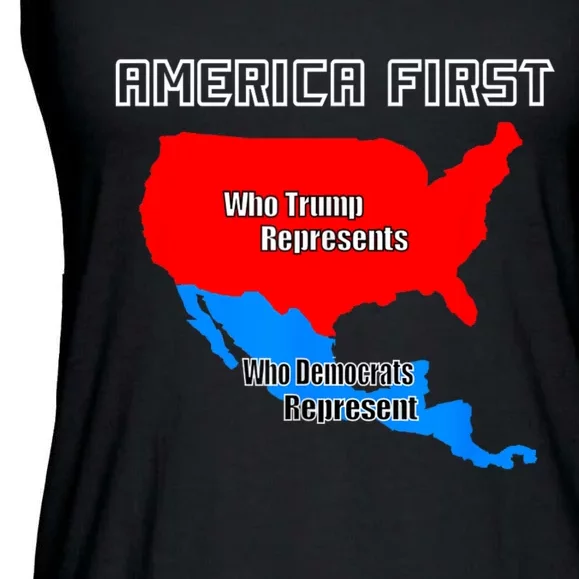 Donald Trump Illegal Build The Wall America First Ladies Essential Flowy Tank