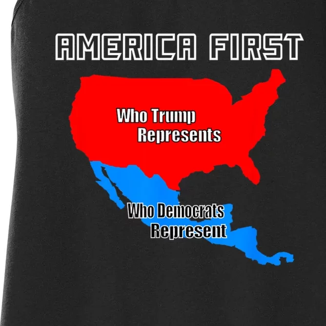 Donald Trump Illegal Build The Wall America First Women's Racerback Tank