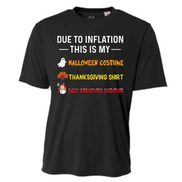 Due To Inflation This Is My Funny Halloween Costume Cooling Performance Crew T-Shirt