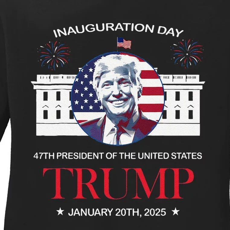 Donald Trump Inauguration Day 2025 Madam 47th President 47 Ladies Long Sleeve Shirt