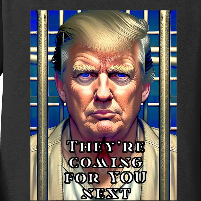 Donald Trump Indicted Lock Him Up Jail Free Trump Kids Long Sleeve Shirt