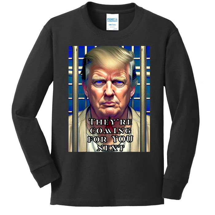 Donald Trump Indicted Lock Him Up Jail Free Trump Kids Long Sleeve Shirt