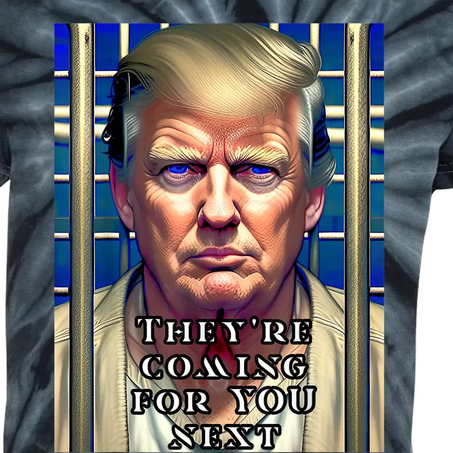 Donald Trump Indicted Lock Him Up Jail Free Trump Kids Tie-Dye T-Shirt