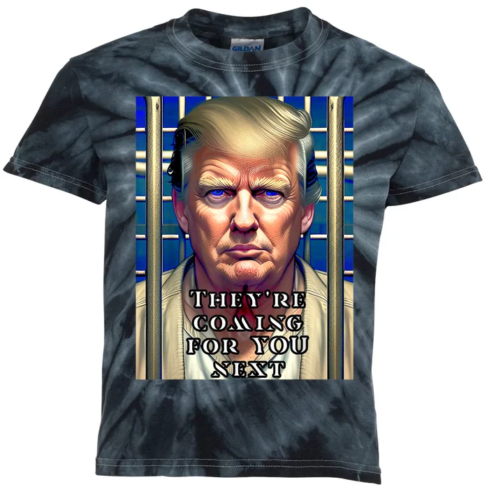 Donald Trump Indicted Lock Him Up Jail Free Trump Kids Tie-Dye T-Shirt