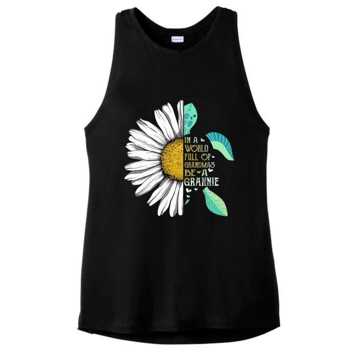 Daisy Turtle In A World Full Of Grandmas Be A Grannie Gift Ladies Tri-Blend Wicking Tank