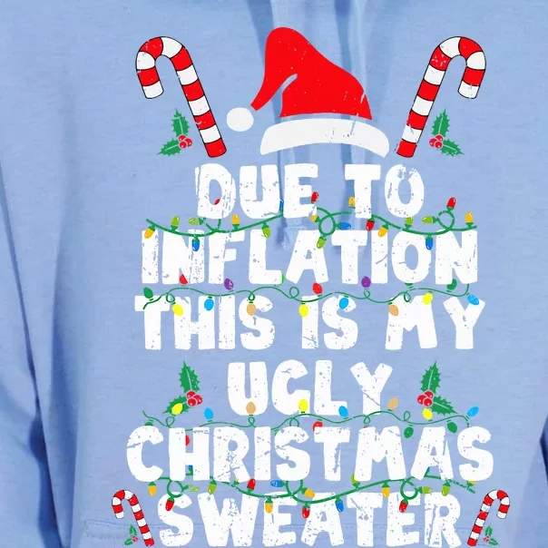 Due to Inflation This is My Ugly Sweater Funny Christmas Unisex Surf Hoodie