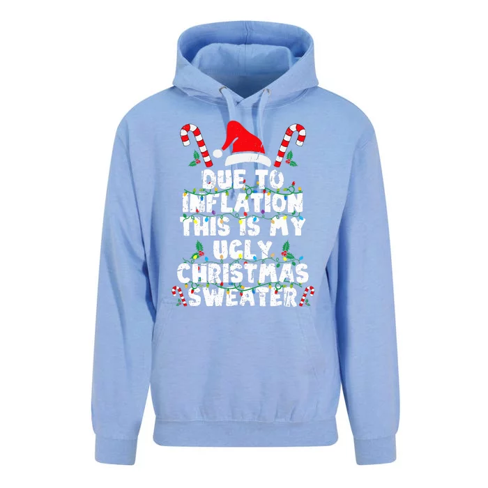 Due to Inflation This is My Ugly Sweater Funny Christmas Unisex Surf Hoodie