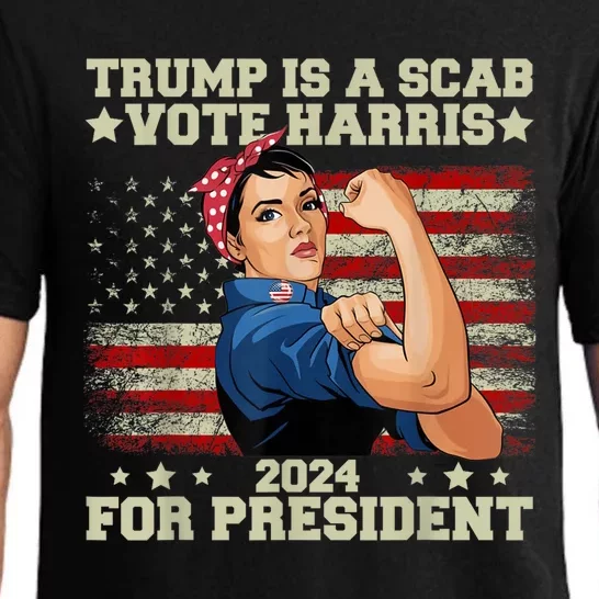 Donald Trump Is A Scab Vote Harris Pajama Set