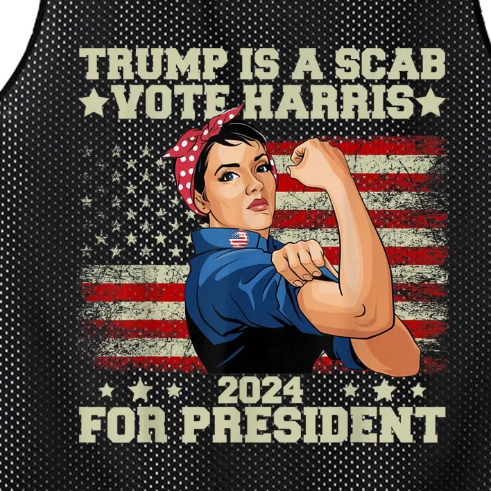 Donald Trump Is A Scab Vote Harris Mesh Reversible Basketball Jersey Tank