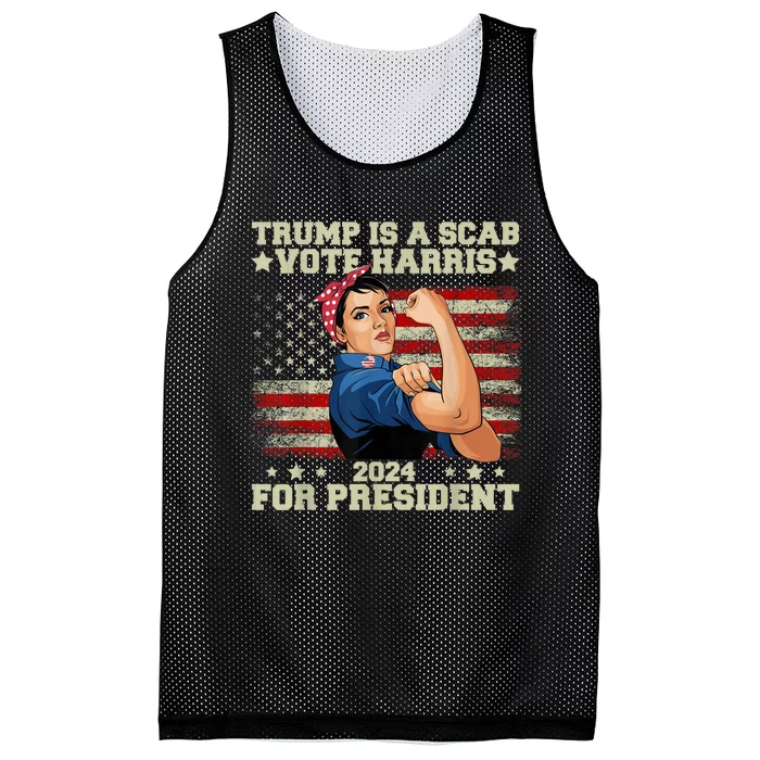 Donald Trump Is A Scab Vote Harris Mesh Reversible Basketball Jersey Tank