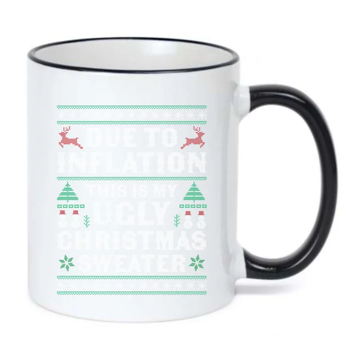 Due To Inflation This Is My Ugly Sweater For Christmas Xmas Cute Gift Black Color Changing Mug