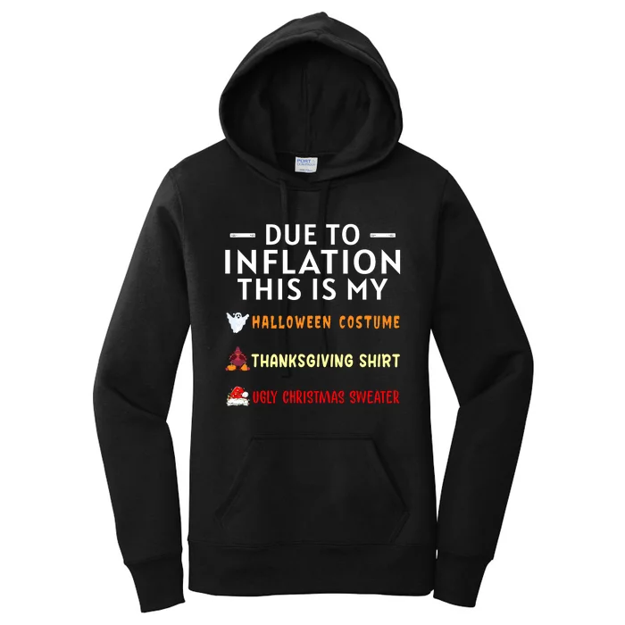 Due To Inflation This Is My Halloween Thanksgiving Xmas Women's Pullover Hoodie