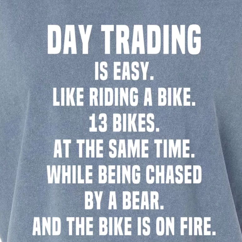 Day Trading Is Easy Funny Day Trader Stock Market Gift Garment-Dyed Women's Muscle Tee