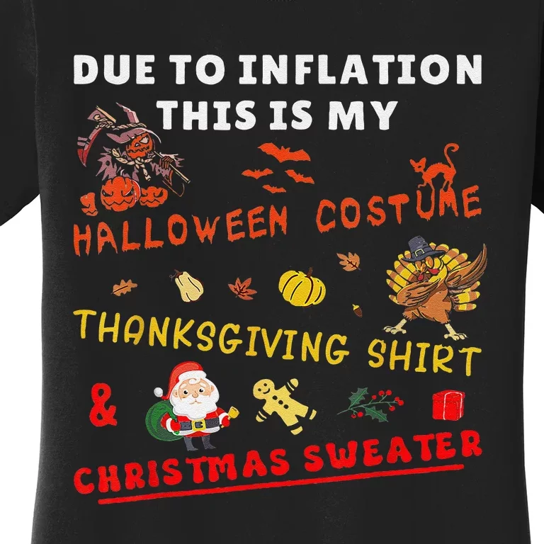 Due To Inflation This Is My Funny Halloween Christmas Women's T-Shirt