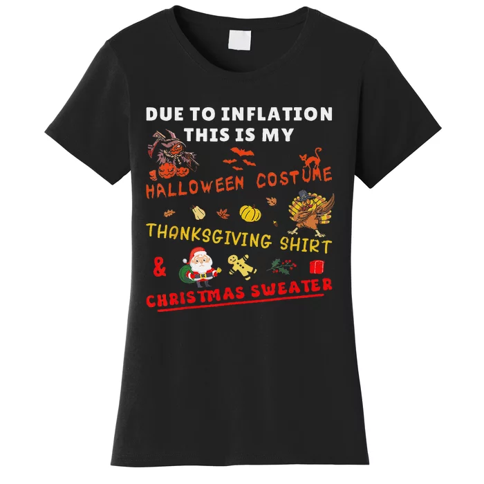 Due To Inflation This Is My Funny Halloween Christmas Women's T-Shirt