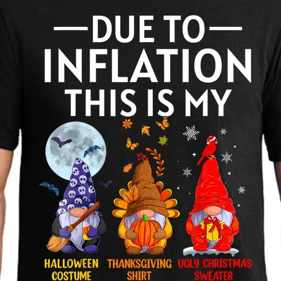 Due To Inflation This Is My Funny Gnomes Halloween Costume Pajama Set