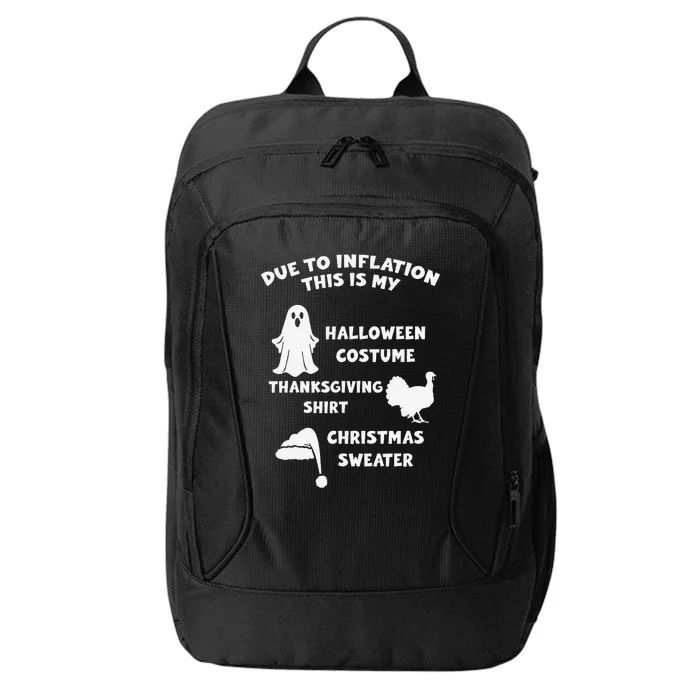 Due To Inflation Halloween Thanksgiving Christmas Sweater City Backpack