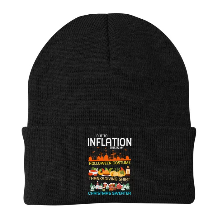 Due To Inflation Halloween Thanksgiving Christmas Sweater Knit Cap Winter Beanie