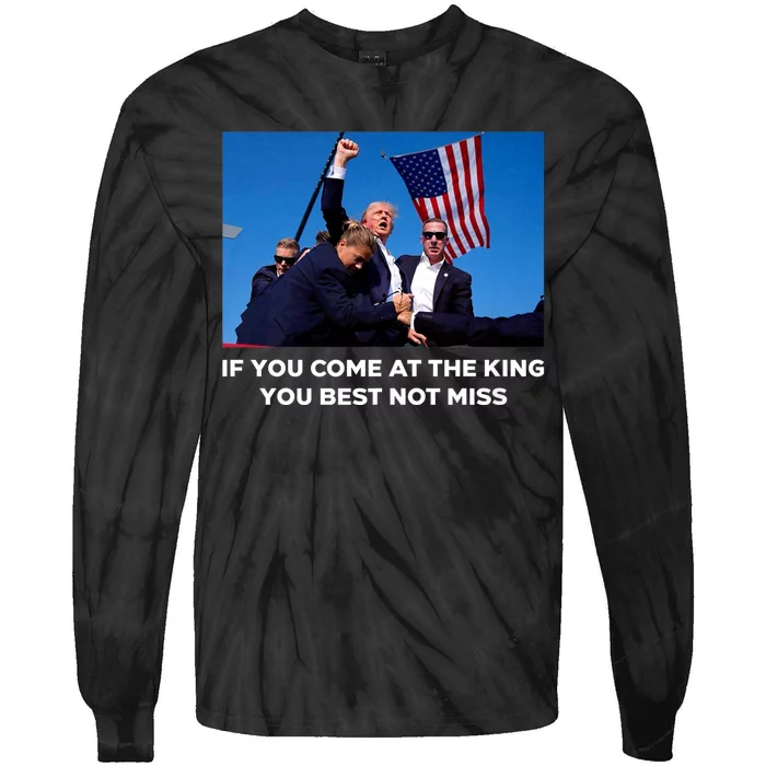 Donald Trump ILl Be Back 2024 Hell Never Stop Fighting To Save America Tie-Dye Long Sleeve Shirt