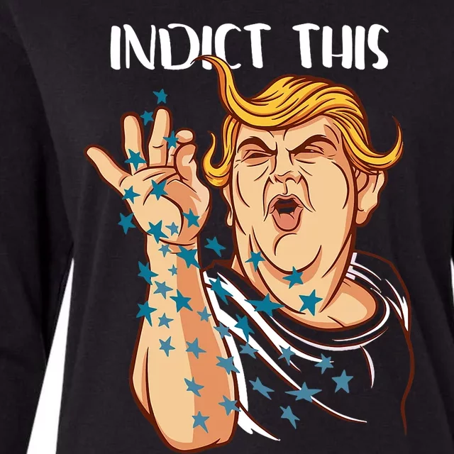 Donald Trump Indict This Political Arrest For Republican Womens Cotton Relaxed Long Sleeve T-Shirt