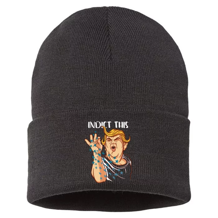 Donald Trump Indict This Political Arrest For Republican Sustainable Knit Beanie