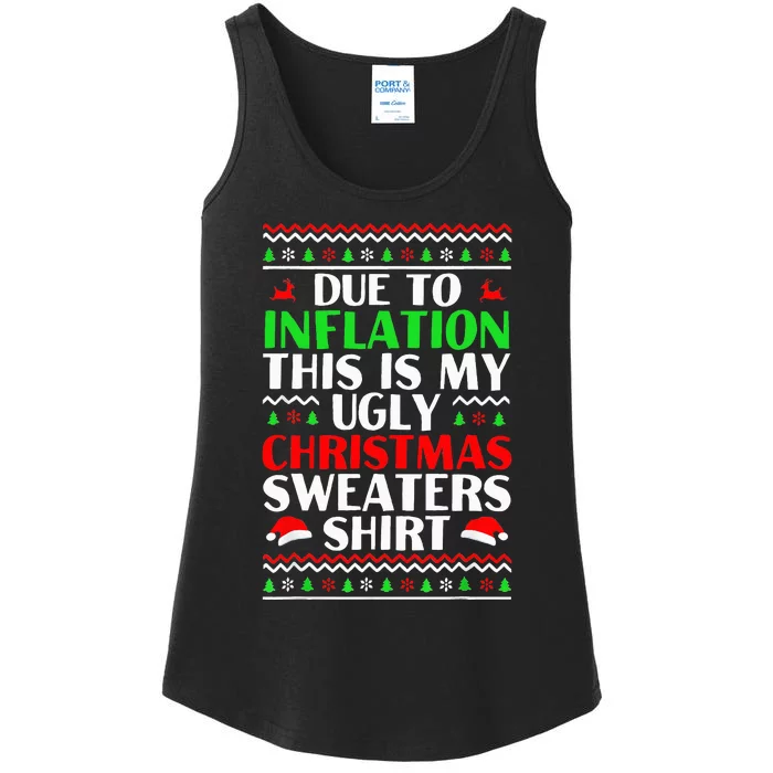 Due to Inflation Ugly Xmas Sweaters Ladies Essential Tank